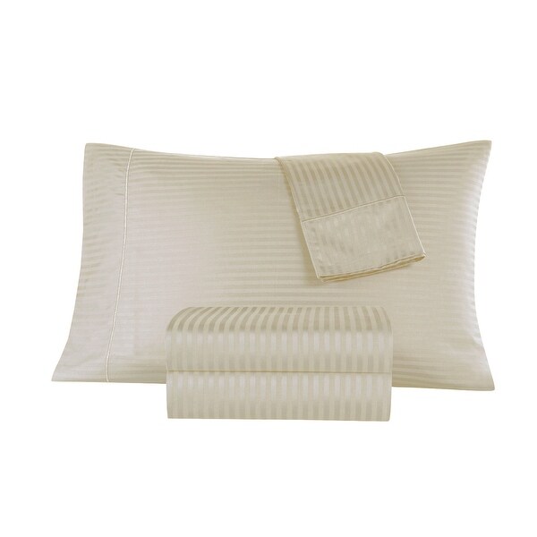 Kathy Ireland 500 Thread Count Damask Stripe Sheet Set with