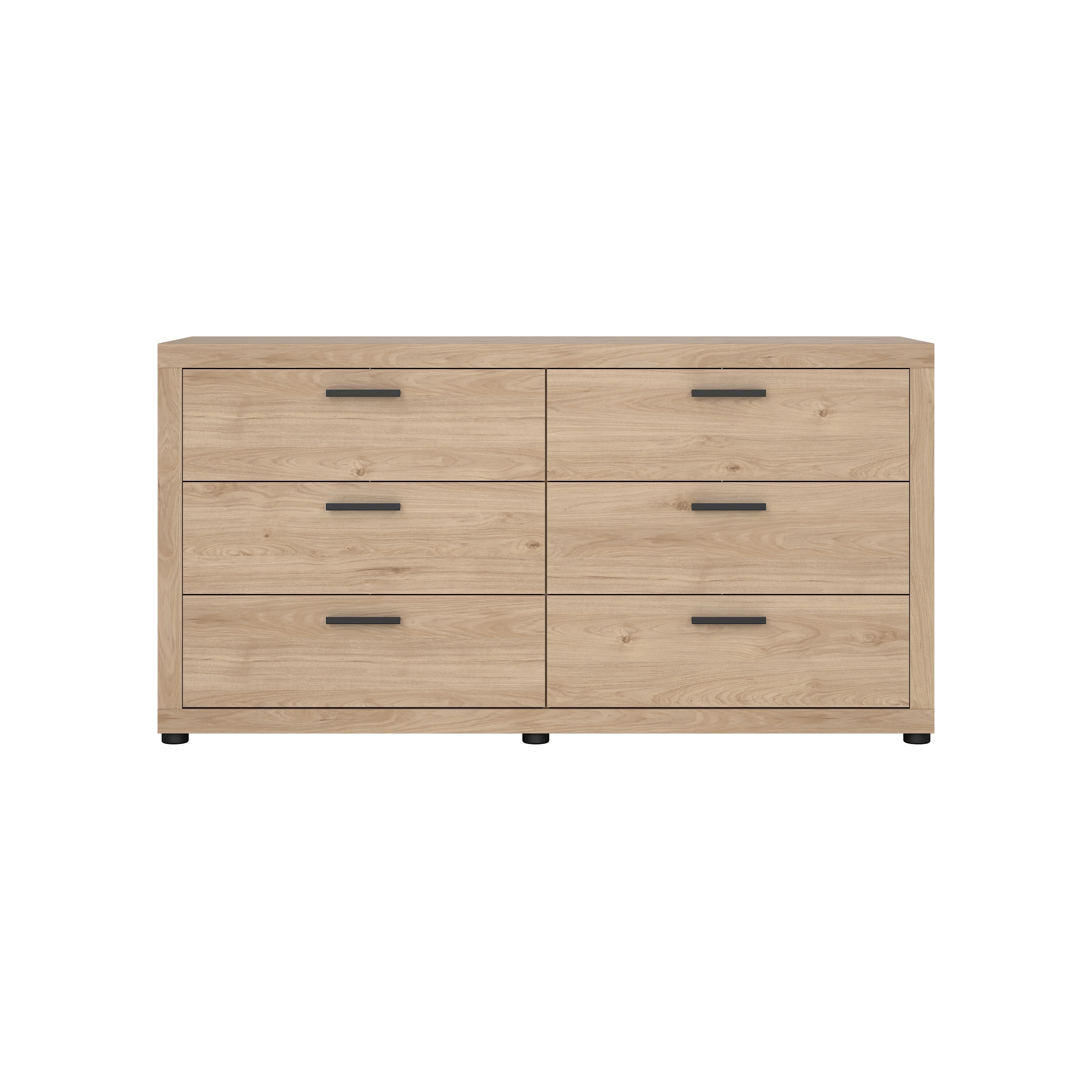 Porch & Den Mira 6-Drawer Double Dresser, Jackson Hickory - Bed