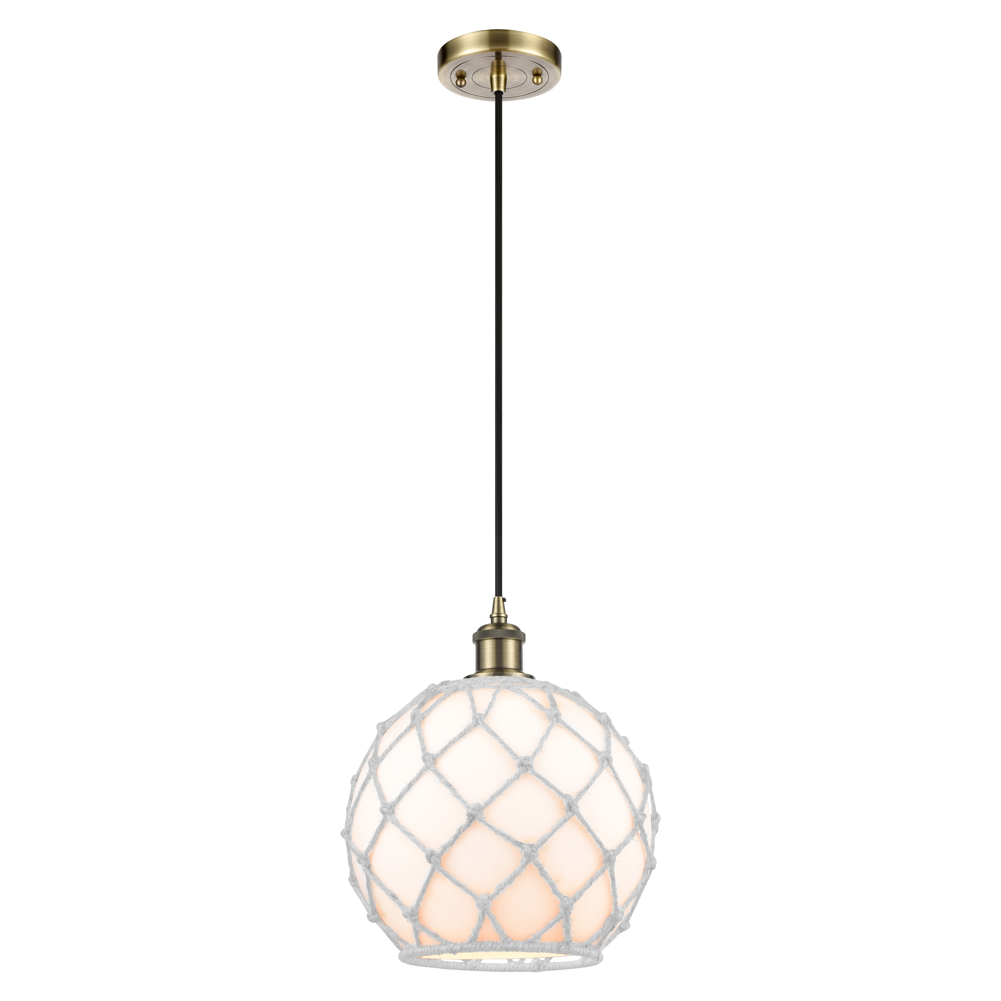 Innovations Lighting Endless Possibilities Ballston - Farmhouse Rope - 1 Light 10" Cord Hung Mini Pendant