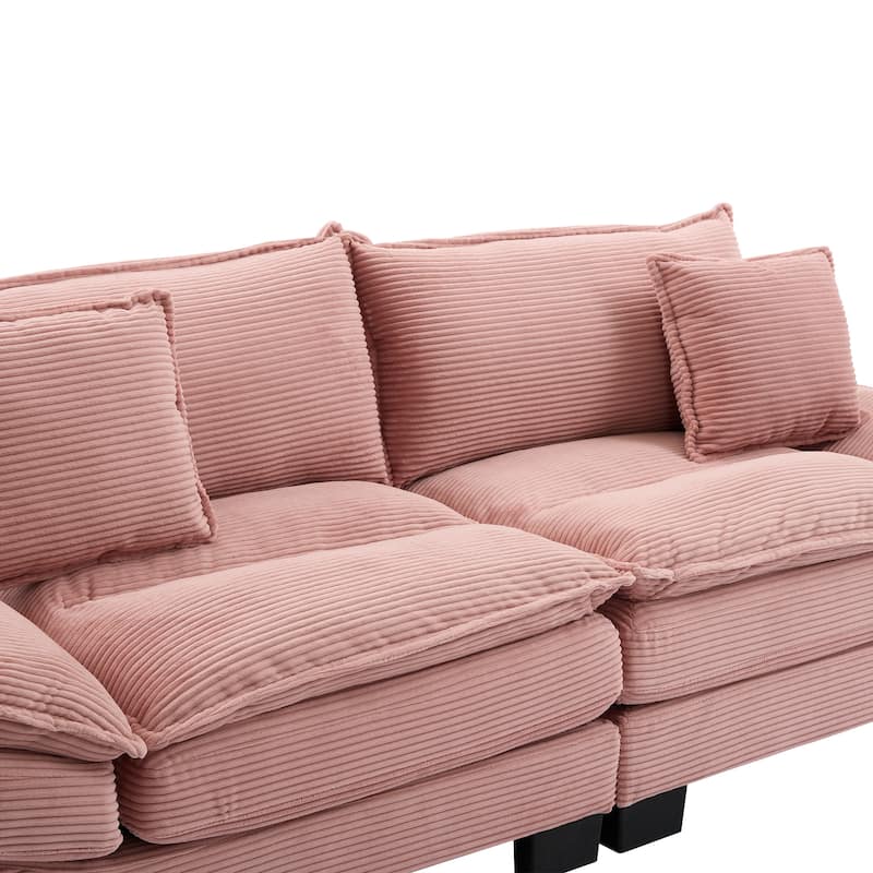 65.5" Upholstered 3-Seater Sofa Couch with Two Pillows and Sturdy Construction