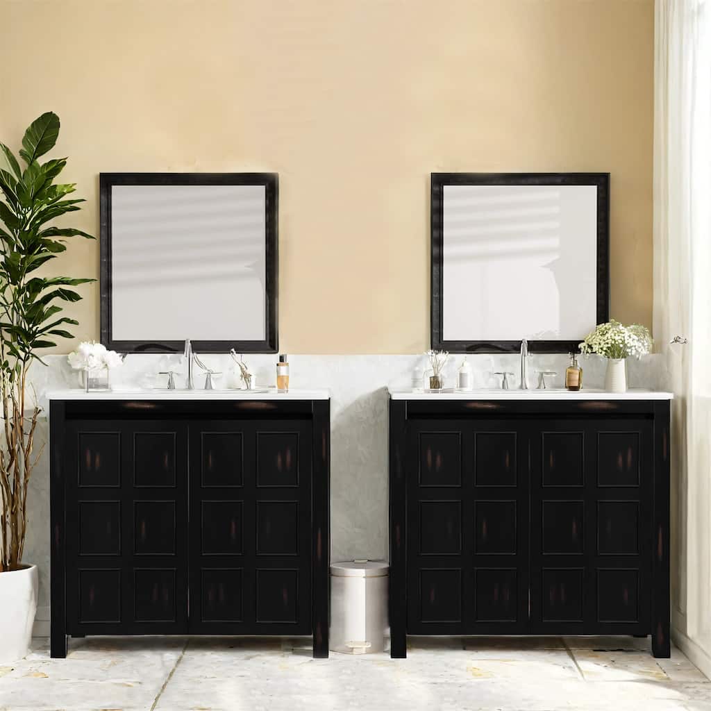72" Bathroom Vanity Set with Double Vanities (Separate), Double Ceramic Sinks