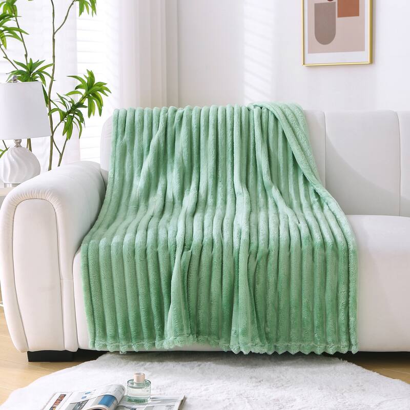 Lightweight Striped Flannel Fleece Blanket