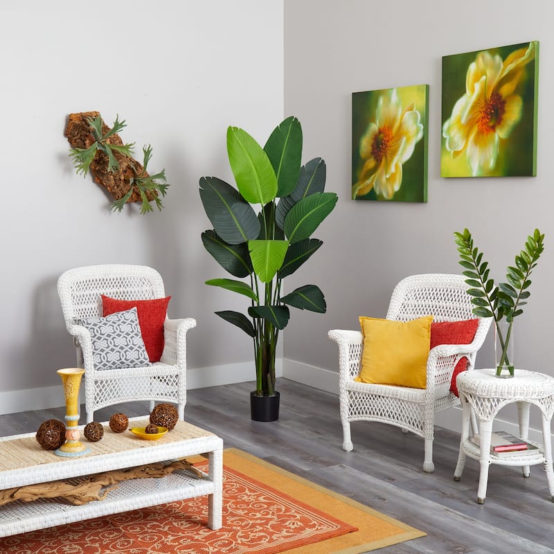 Artificial Travelers Palm Tree 69In Indoor Tropical Decor Home Office Accent - Green - 61 Inches and Over