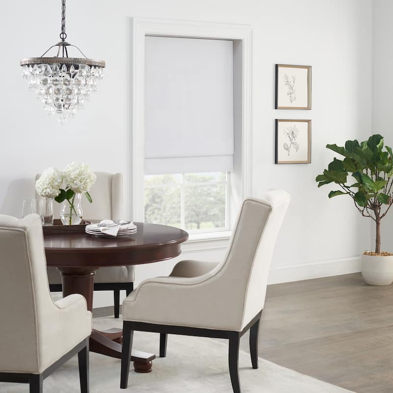 Eclipse Faux Silk 100% Total Blackout Cordless Roman Shade - 23x64 - White