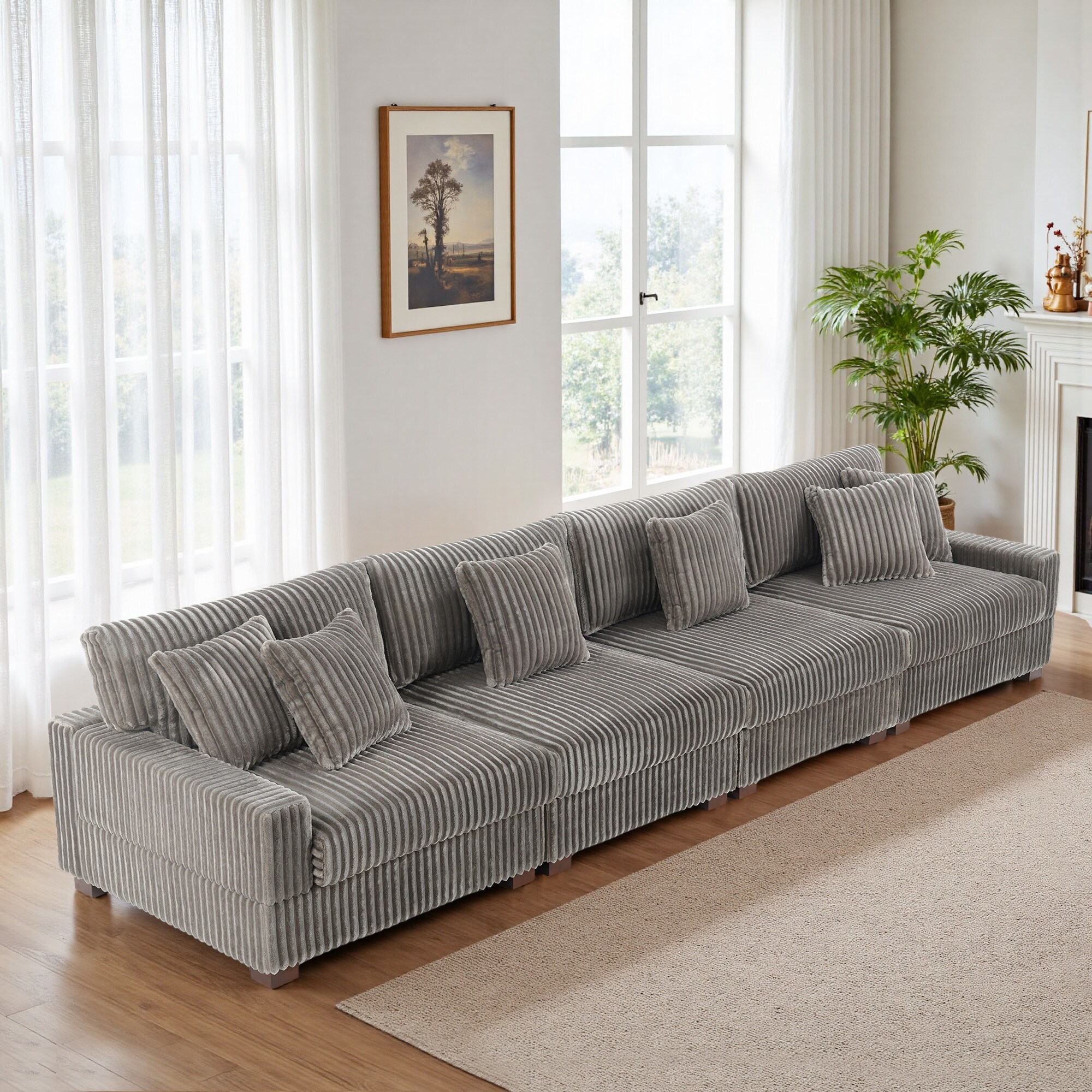 Anne 150" W Oversized Upholstered Modular Sectional Sofa