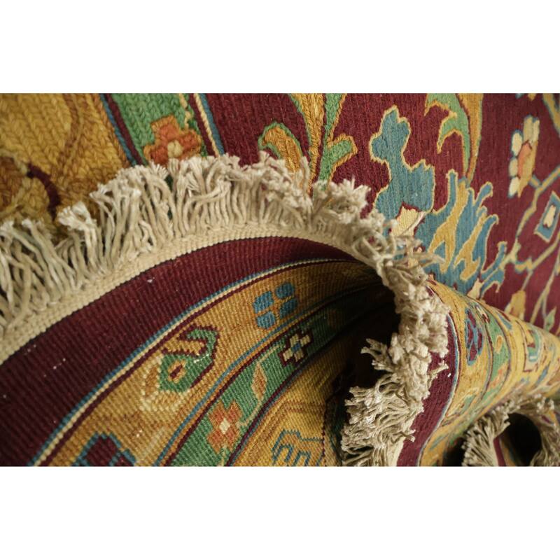 Hand Knotted Oriental 100% Wool Carpet Traditional All-Over Red Sumak Area Rug - 9' 7'' X 7' 11''