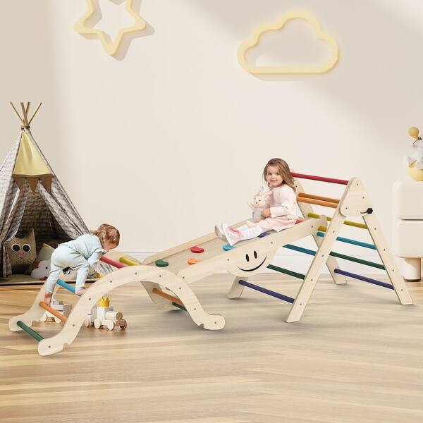 Seesaw Designs In Triangle Set With Seesaw Design, Foldable Toddler Climbing Toys For  Sliding Or Climbing, Wooden Jungle Gym Bed Bath Beyond 40783983