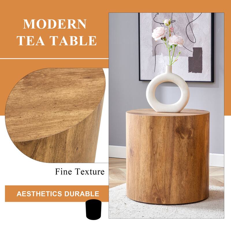 The cylindrical table with its patterned design can be easily integrated into a variety of interior styles, small dining tables