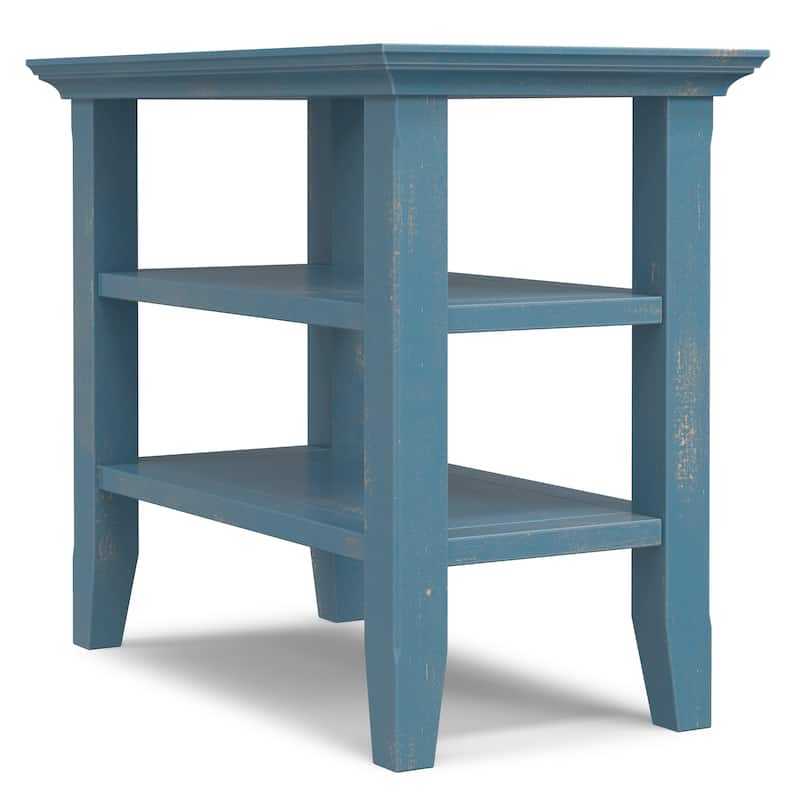 WYNDENHALL Normandy 14 inch Wide Solid Wood Transitional Narrow Side Table - 14"W x 24"D x 20"H