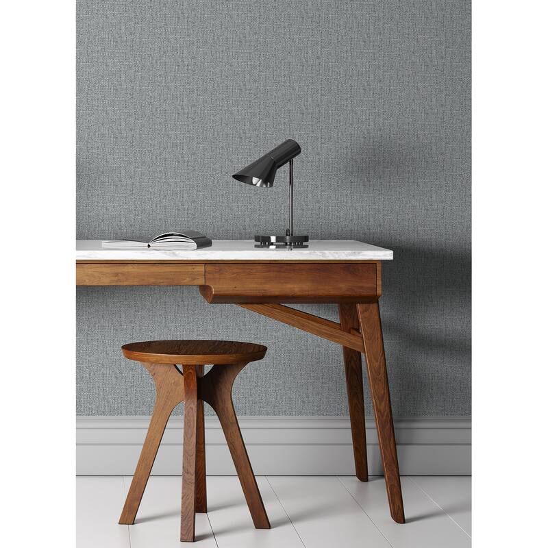 A-Street Prints Snuggle Grey Woven Texture Wallpaper