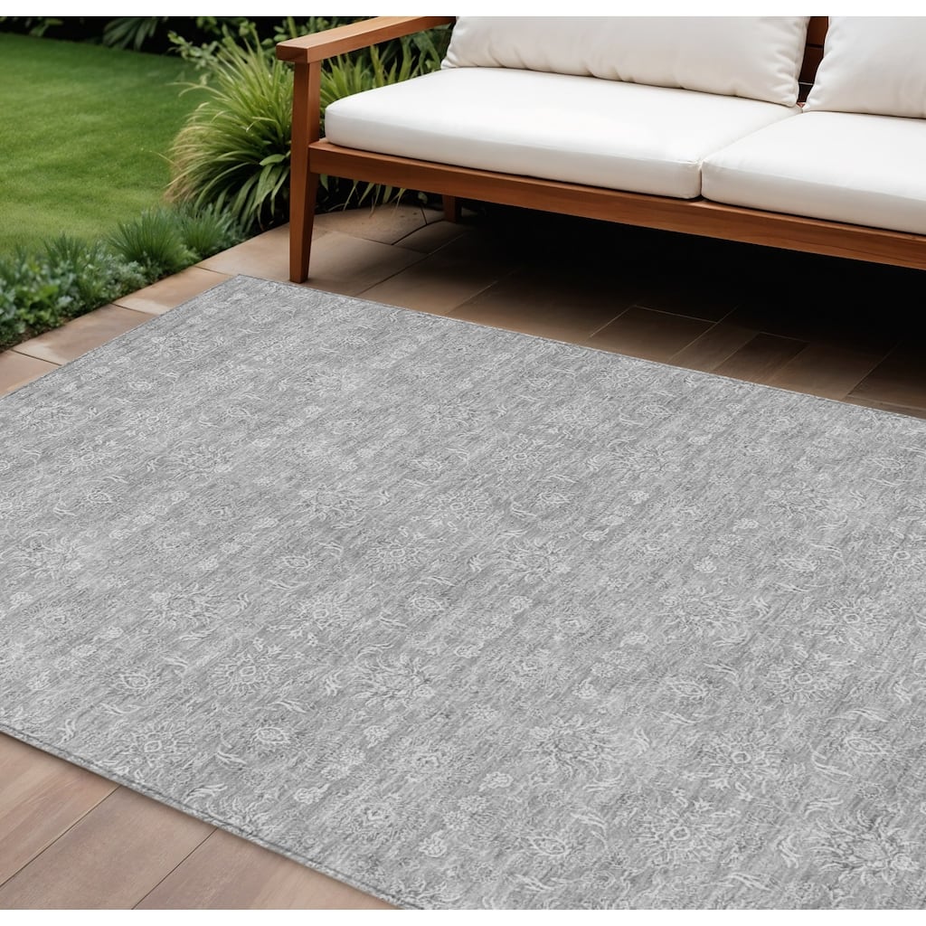 HomeRoots Floral Transitional Rectangle Outdoor Rug