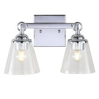 August Hurricane Metal/Glass Vanity, Chrome by JONATHAN Y
