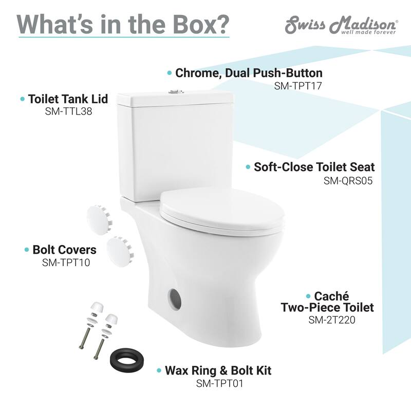Cache Two Piece Elongated Toilet Dual Flush