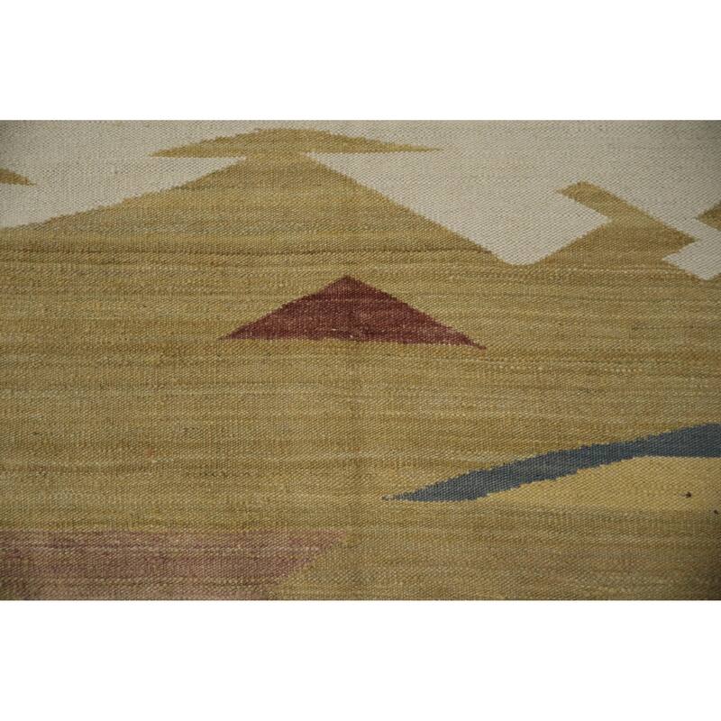 Hand Woven Oriental 100% Wool Carpet Southwestern Modern Multi-Colored Kilim Area Rug - 10' 1'' X 8' 4''