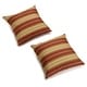 preview thumbnail 4 of 23, 17-inch All-weather Outdoor Throw Pillows (Set of 2, Multiple Patterns) Kingsley Stripe Ruby
