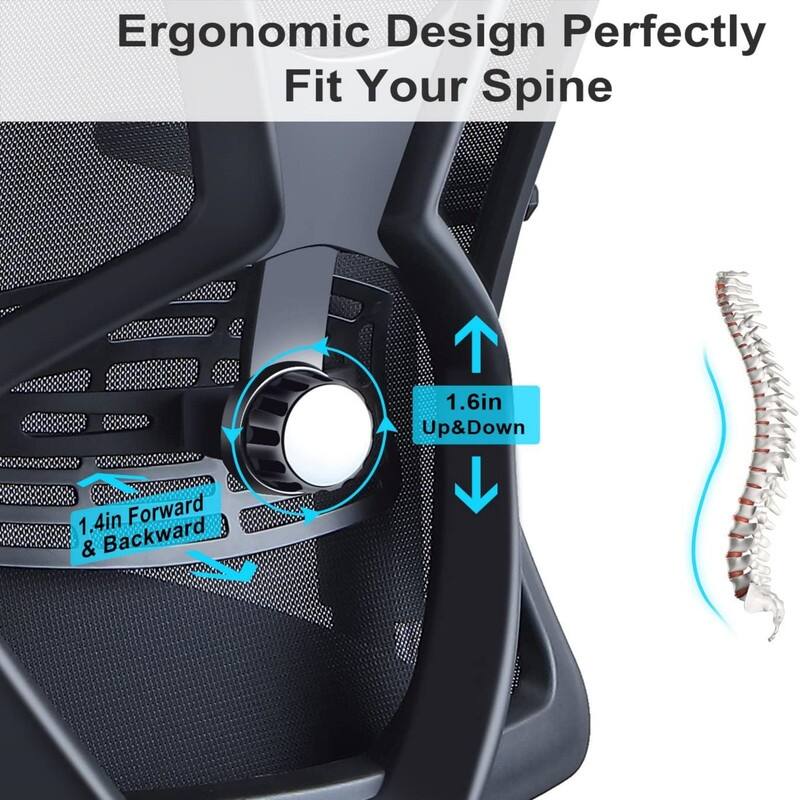 Adjustable Lumbar Support Headrest Office Chair
