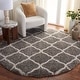 preview thumbnail 54 of 145, SAFAVIEH Hudson Shag Ariola Trellis 2-inch Thick Rug 3' Round - Grey/Ivory