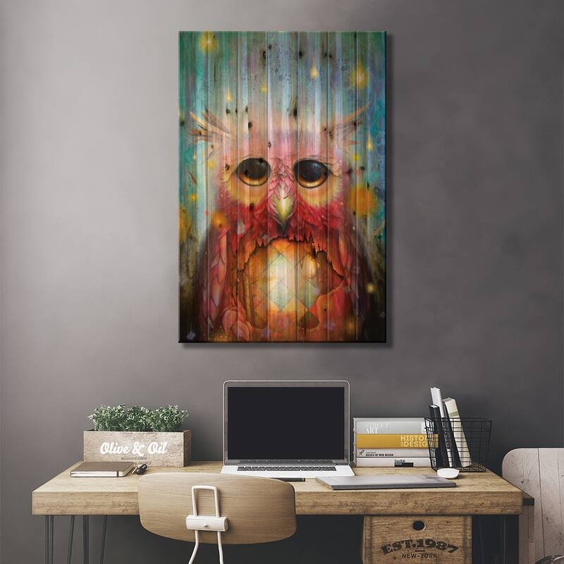 Ancient Rain Print On Wood by Scott Mills - Multi-Color