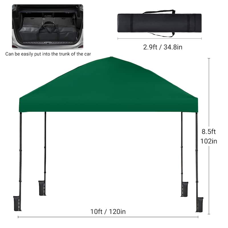 10' x 10' Pop Up Canopy Tent,Outdoor Canopy Tent for Event, Parties, Camping Portable Easy with Carry Bags