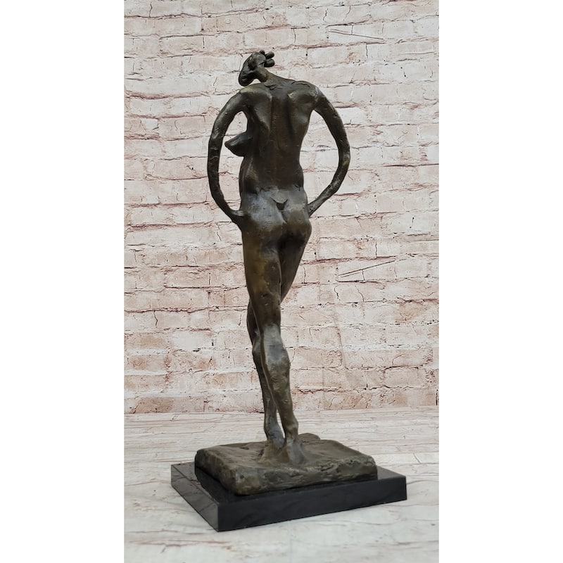 Pregnant Female Abstract Surreal Bronze Figure Statue Sculpture Salvador Dali 16 Inches X 6 Inches