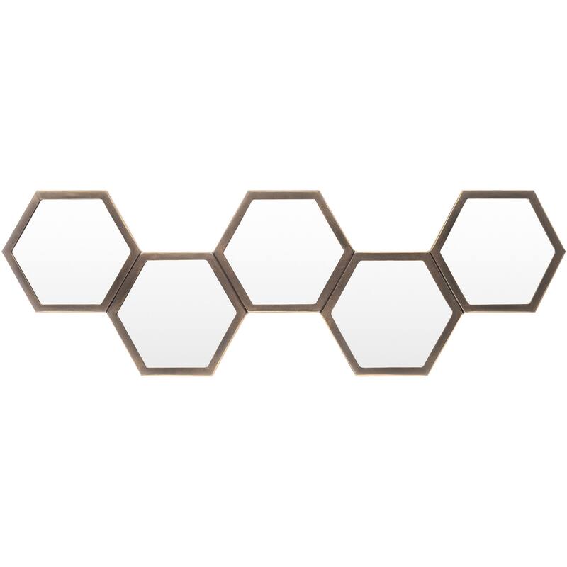 Livabliss Falak Modern Geometric Hexagons Mirror - 11"H x 35"W