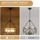 preview thumbnail 18 of 34, 4-Light Circle Hanging Candlestick Linear Foyer Chandelier Lighting Fixture for Dining Room Kitchen Island