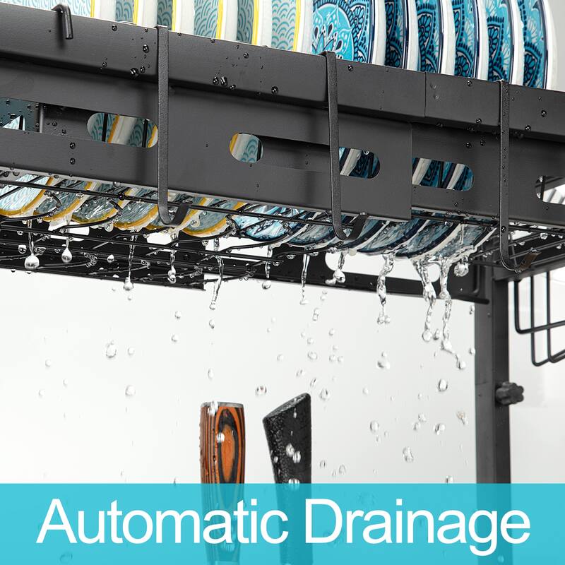 Adjustable Multifunctional Over Sink Dish Drying Rack, 25.6-35.5in