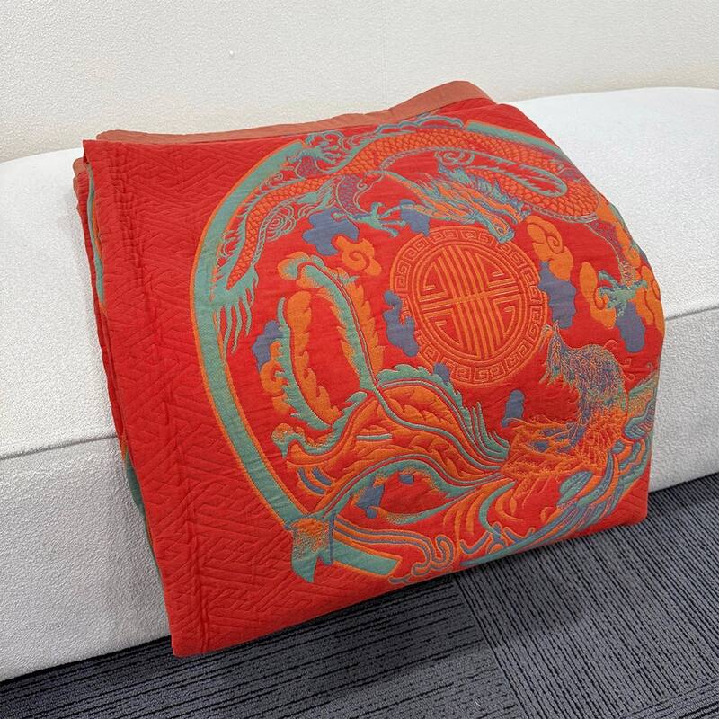 Chic Reverisible Cotton Throw Blanket Red