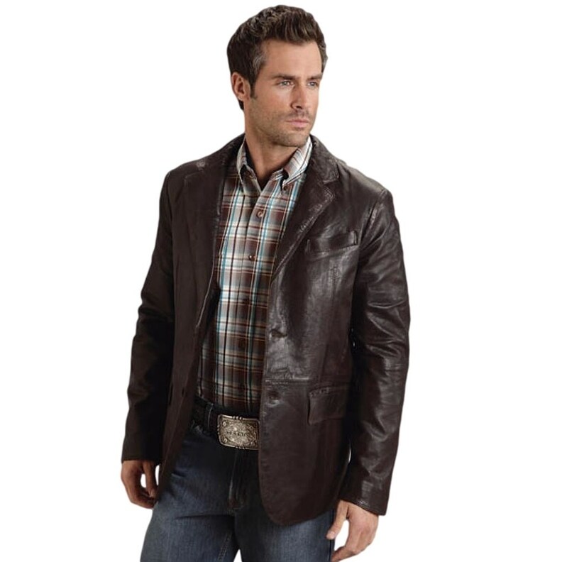 mens western leather jacket