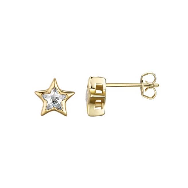 Victoria Townsend Gold Plated Cubic Zirconia Star Stud Earrings