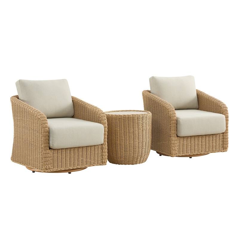 Spruce & Spring Patio Fruniture Outdoor Swivel Chair and Side Table