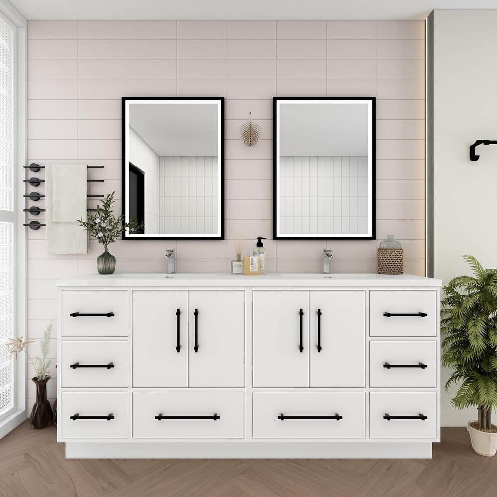 Victoria 72'' Freestanding Vanity with Double Reinforced Acrylic Sink - 71.5