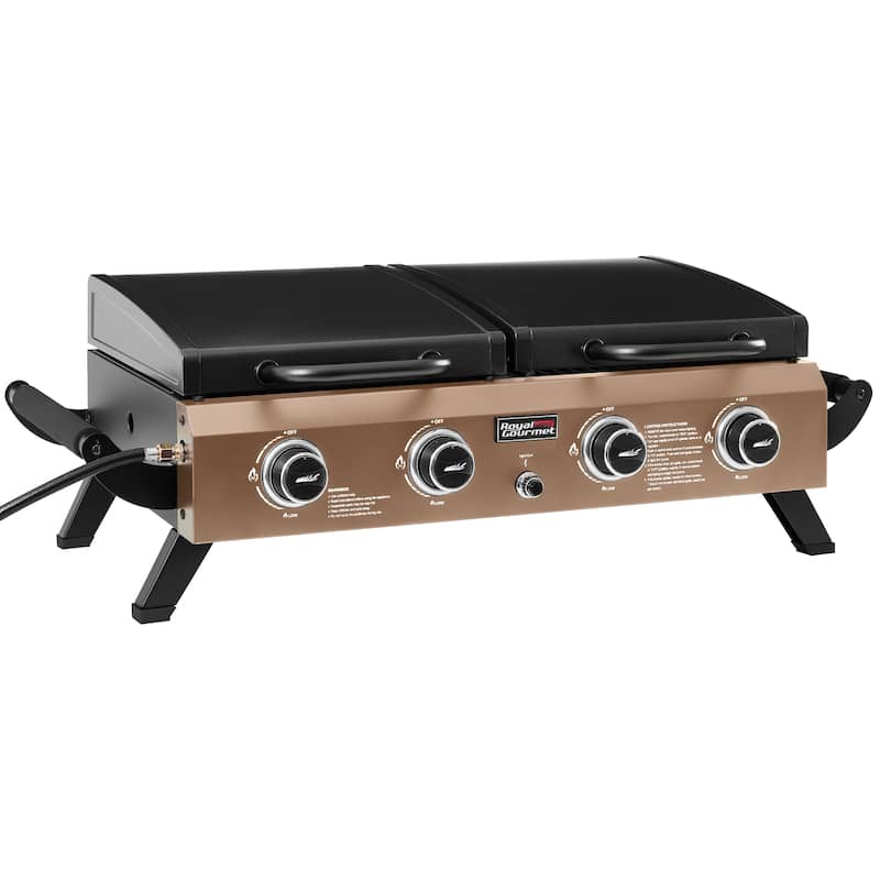 Royal Gourmet GD4002TPY Portable Tabletop Grill & Griddle Combo - Golden