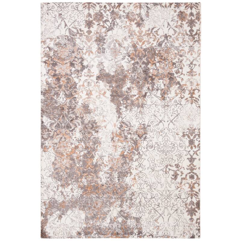 SAFAVIEH Hand-knotted Expression Ganka Vintage Abstract Wool Rug - 4' x 6' - Ivory/Grey