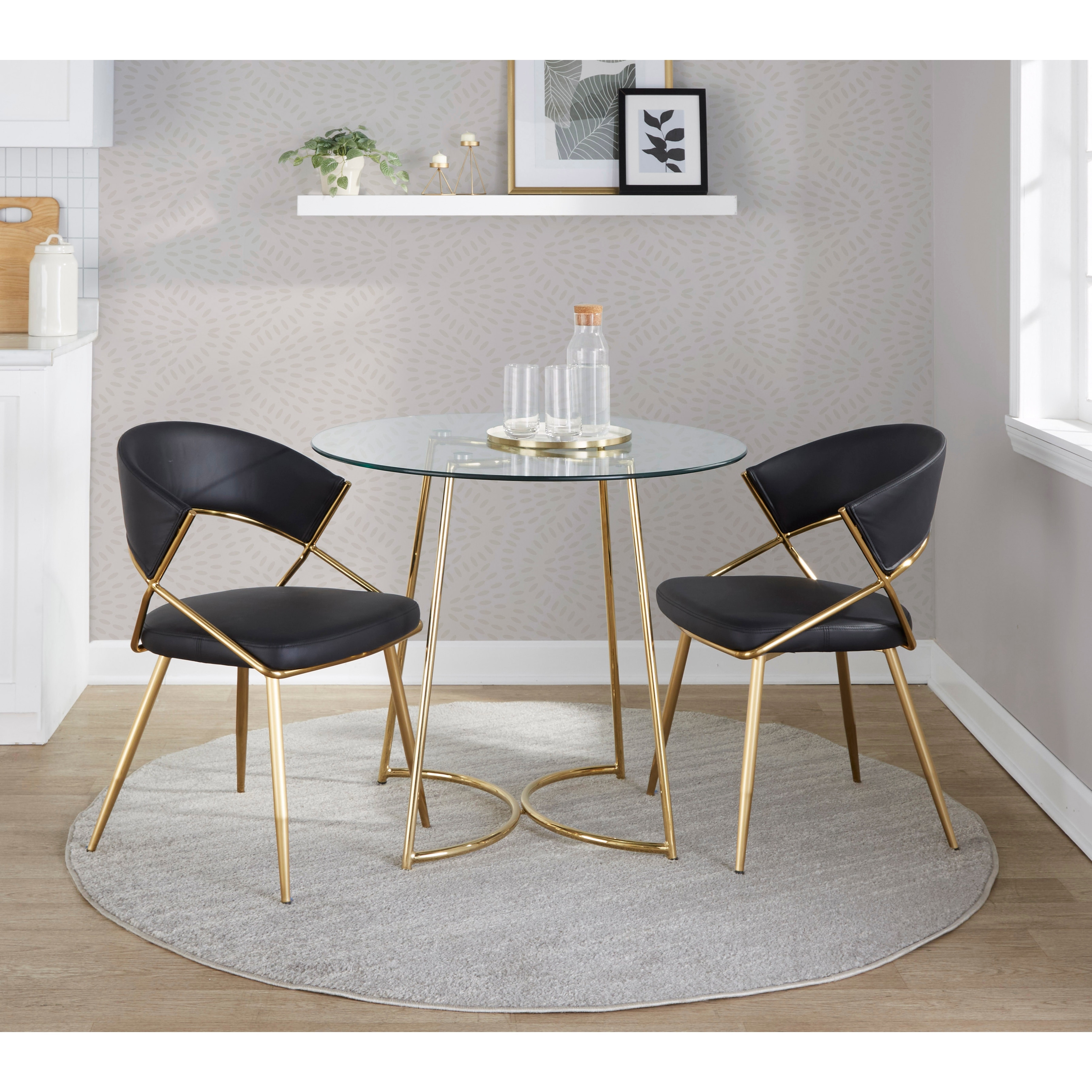 Silver Orchid Tatyana Gold Upholstered Dining Chair (Set of 2)
