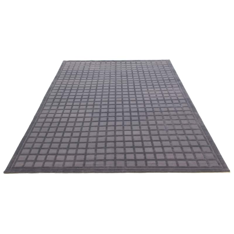 ECARPETGALLERY Hand-knotted Kathmandu Grey Wool Rug - 9'0 x 12'0