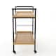Gerard Modern Industrial 2-Tier Wood Bar Cart with Wheels by Christopher Knight Home - 38.00" W x 16.10" D x 33.00" H