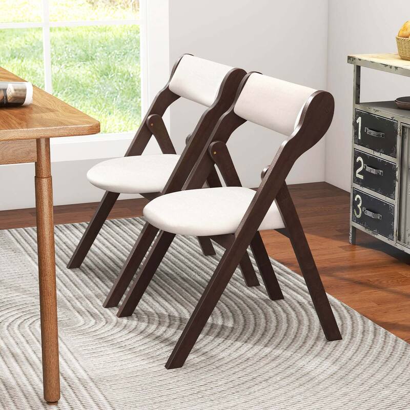 Costway Set of 2/4 Folding Chairs with Comfy Padded Backrest & Seat