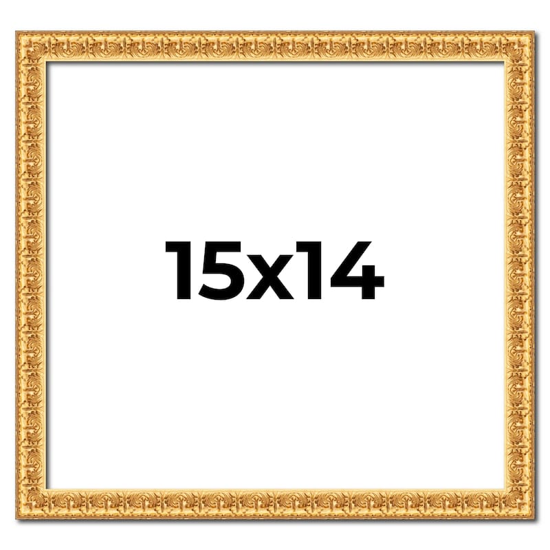 15x14 Frame Gold Real Wood Picture Frame Width 1 inches | Interior