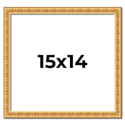 15x14 Frame Gold Real Wood Picture Frame Width 1 inches | Interior