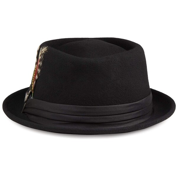 BRIXTON Mens Stout Short Brim Pork Pie Felt Fedora Fedora