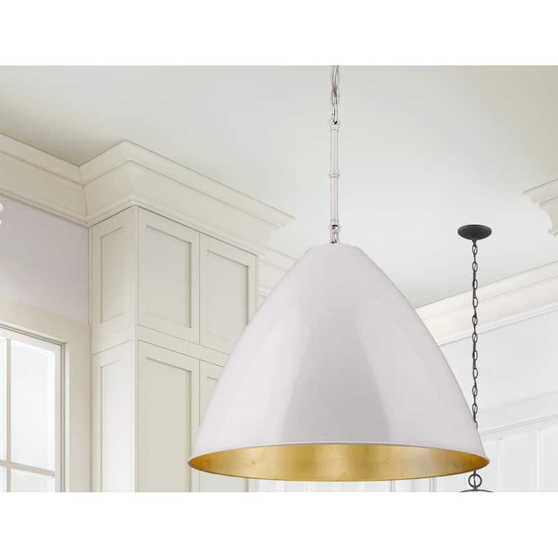 21.5 Inch Large Rustic Pendant White and Gold Bed Bath & Beyond 31724783