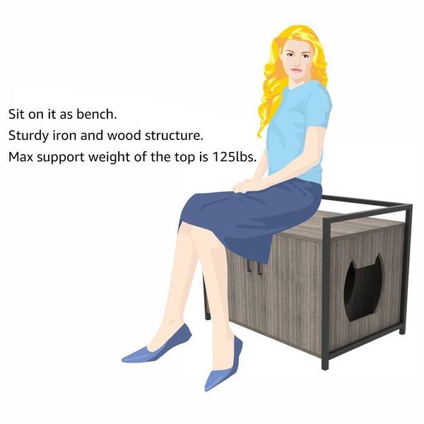 Shop Unipaws Cat Litter Box Enclosure Cat Washroom Bench Nightstand Overstock 30898108