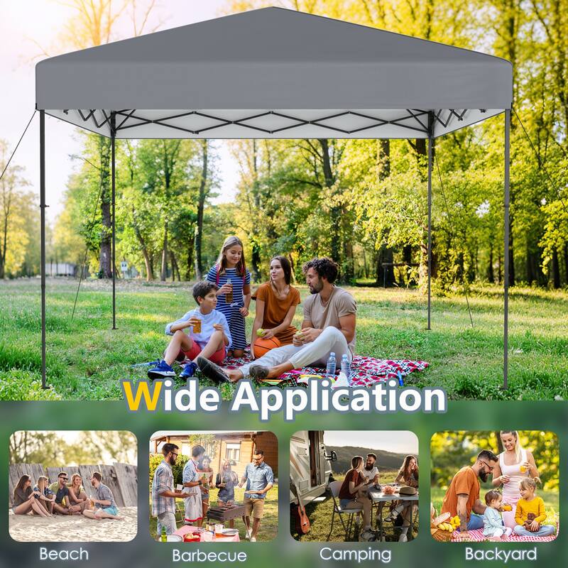 Gymax 10 X 10 FT Pop up Canopy Tent w/ Portable Carrying Bag 8 Stakes