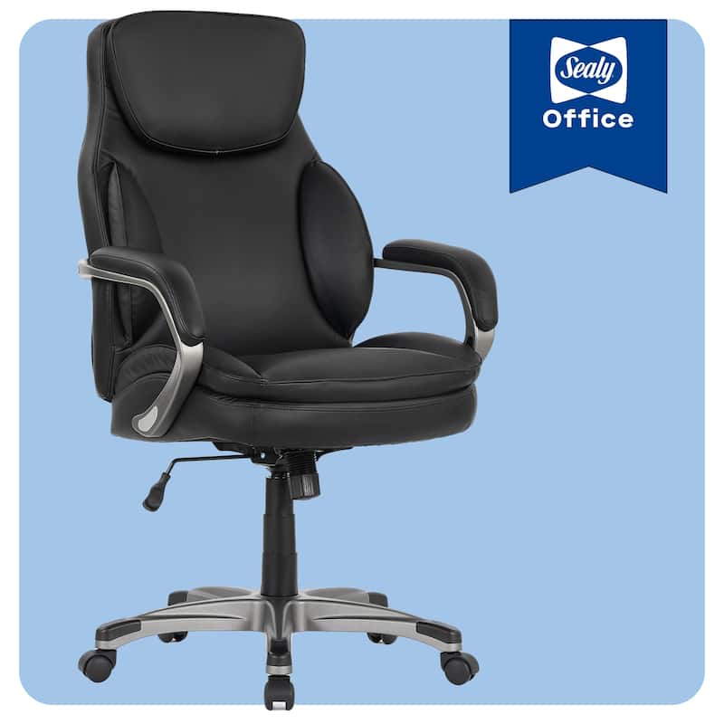Sealy® Palisade Faux Leather Office Chair with Memory Foam Seat and Adjustable Height
