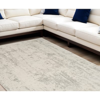 Power Loomed Abstract Modern Durable Area Rug