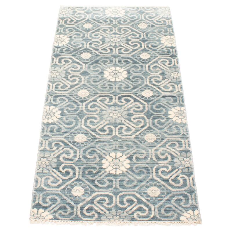 ECARPETGALLERY Hand-knotted Mystique Teal Wool Rug - 2'6 x 5'11