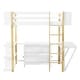 preview thumbnail 8 of 12, Stylish Twin Loft Bed With Built-in Storage Cabinet & Cubes, Versatile Wood Bedframe w/Foldable Desk, Space-Saving Design, White