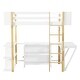 preview thumbnail 7 of 16, Twin Size Wood Loft Bed With Built-in Storage Cabinet and Cubes, Foldable desk, White