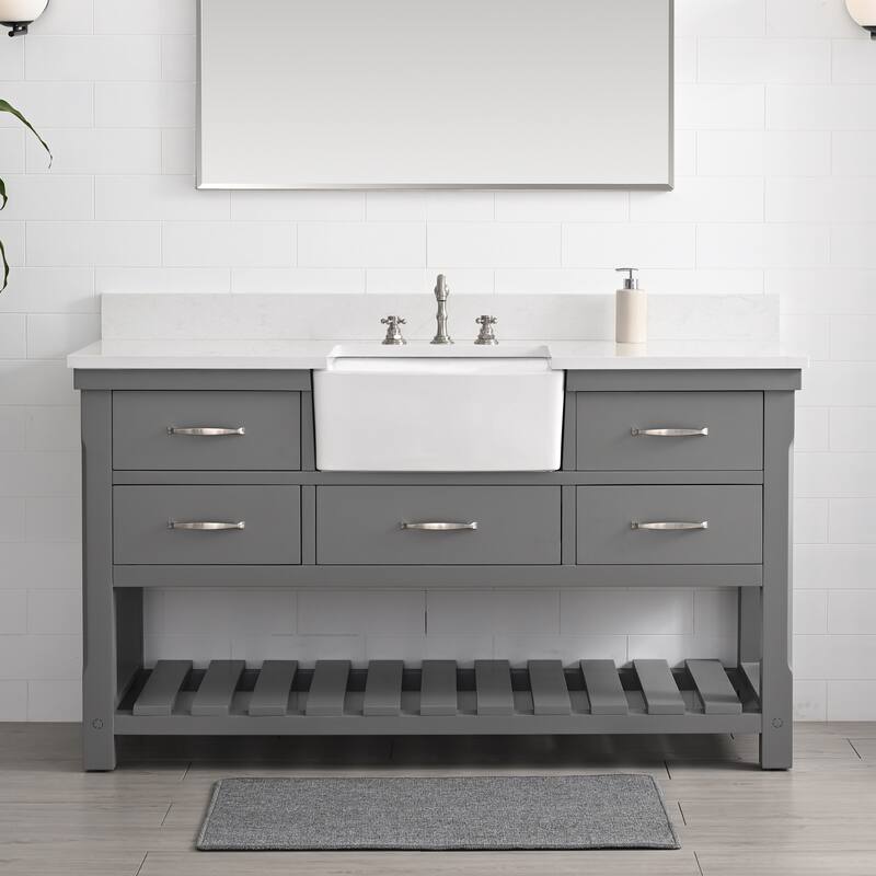 Sudio Design Wesley 60" Single Bathroom Vanity - 60" Single Sink - Grey